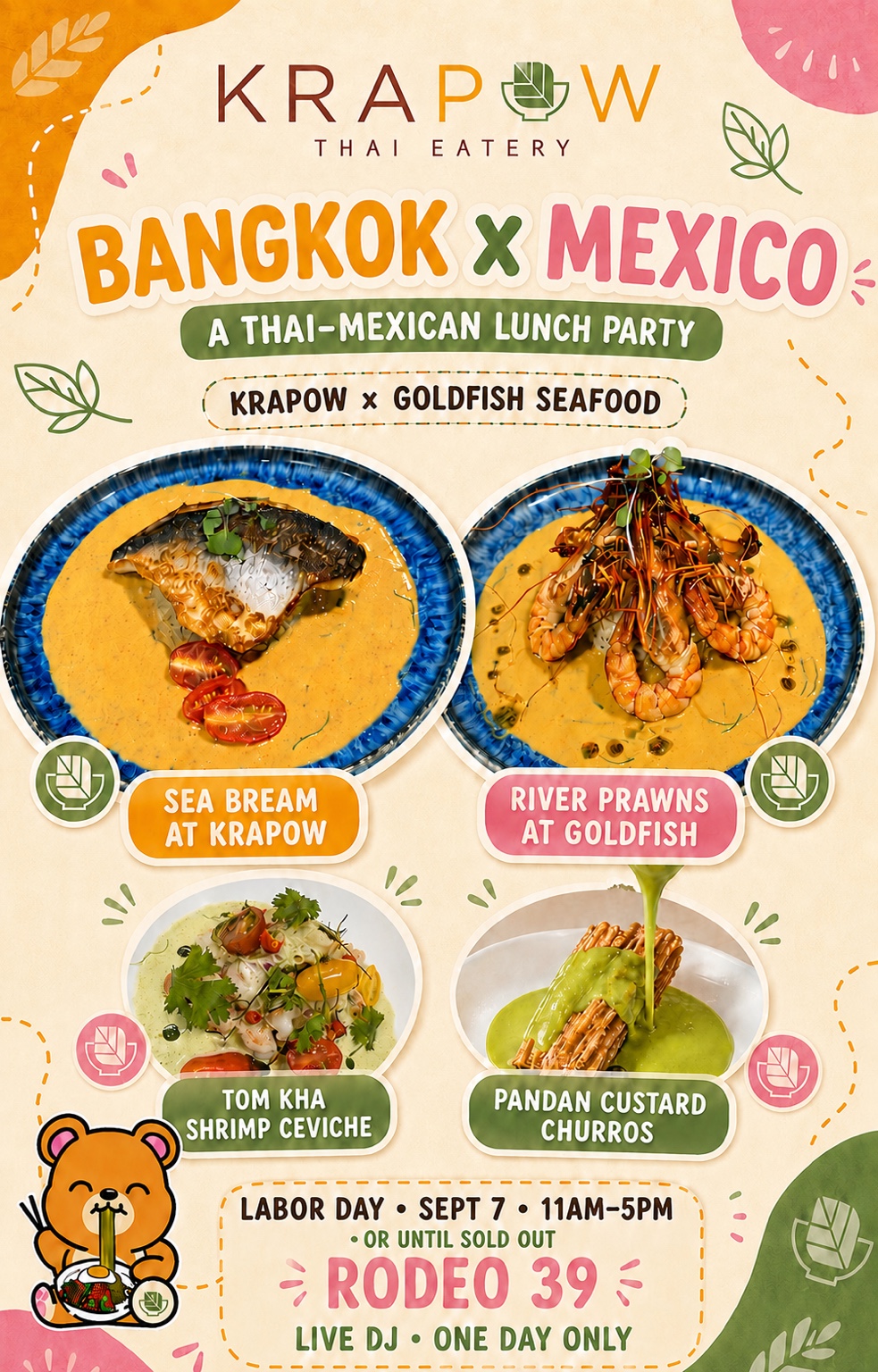 Bangkok x Mexico Thai-Mexican Labor Day lunch party menu